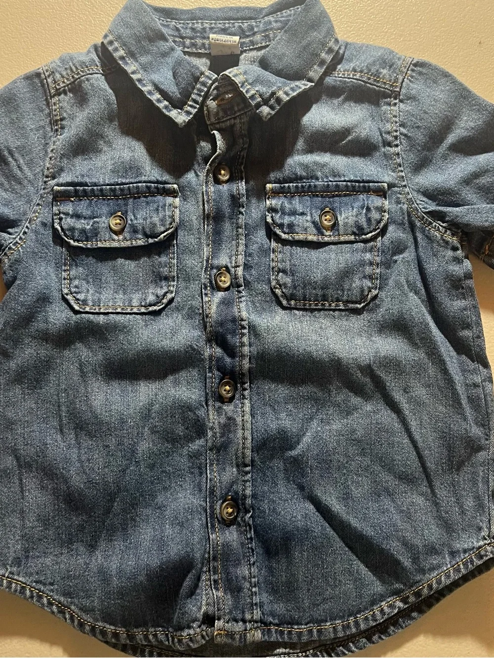 Old Navy Dark Blue Kids Denim Button-Down Shirt